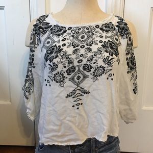 Urban Outfitters Cutout Tie Back Cold Shoulder Top